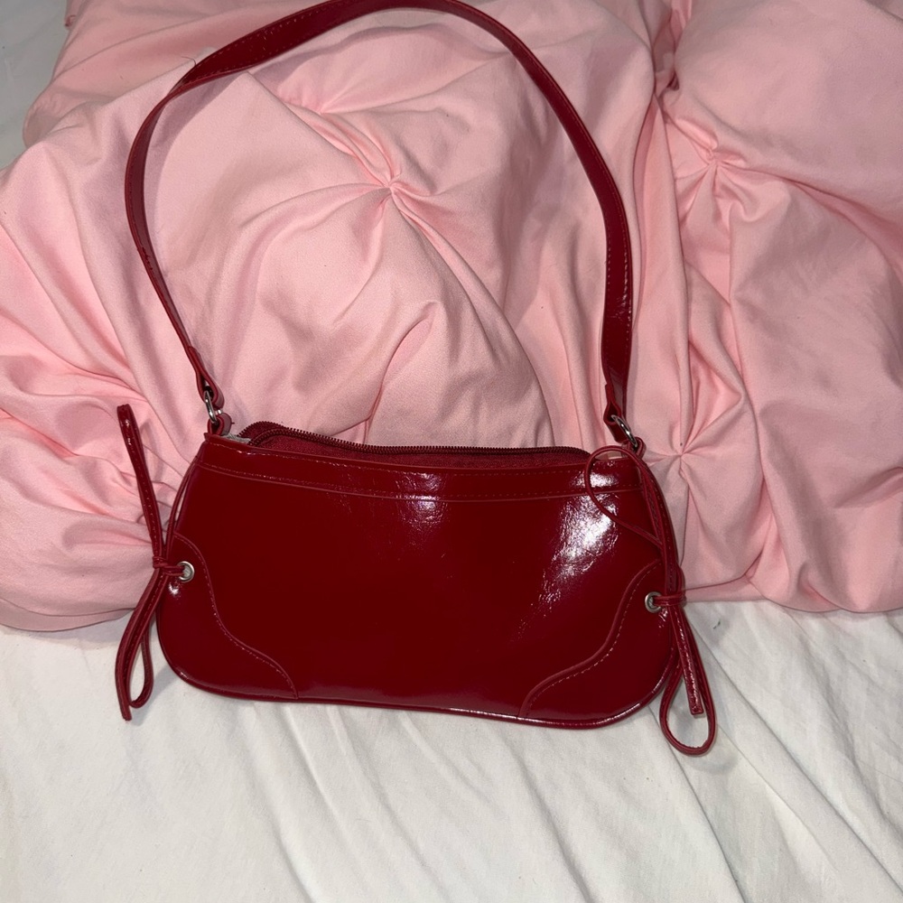 SHEIN Glossy Red Shoulder Bag